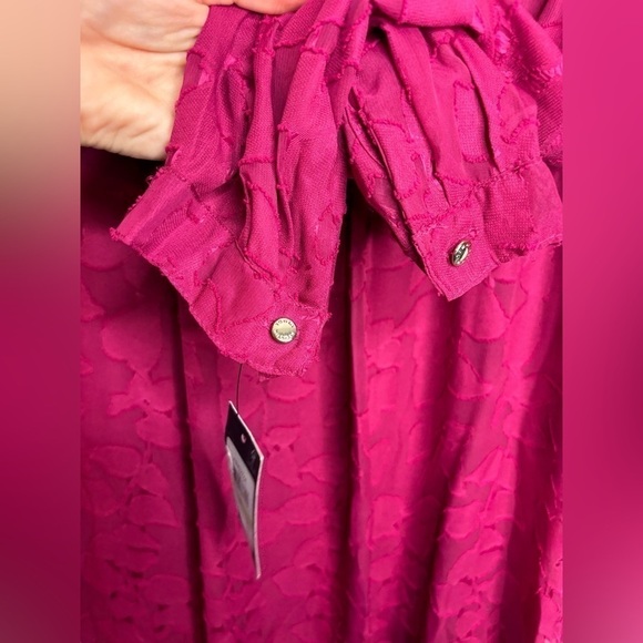 NWT Tommy Hilfiger Shift Chiffon Long Sleeve Mock Neck Dress Size 4 - Picture 6 of 11